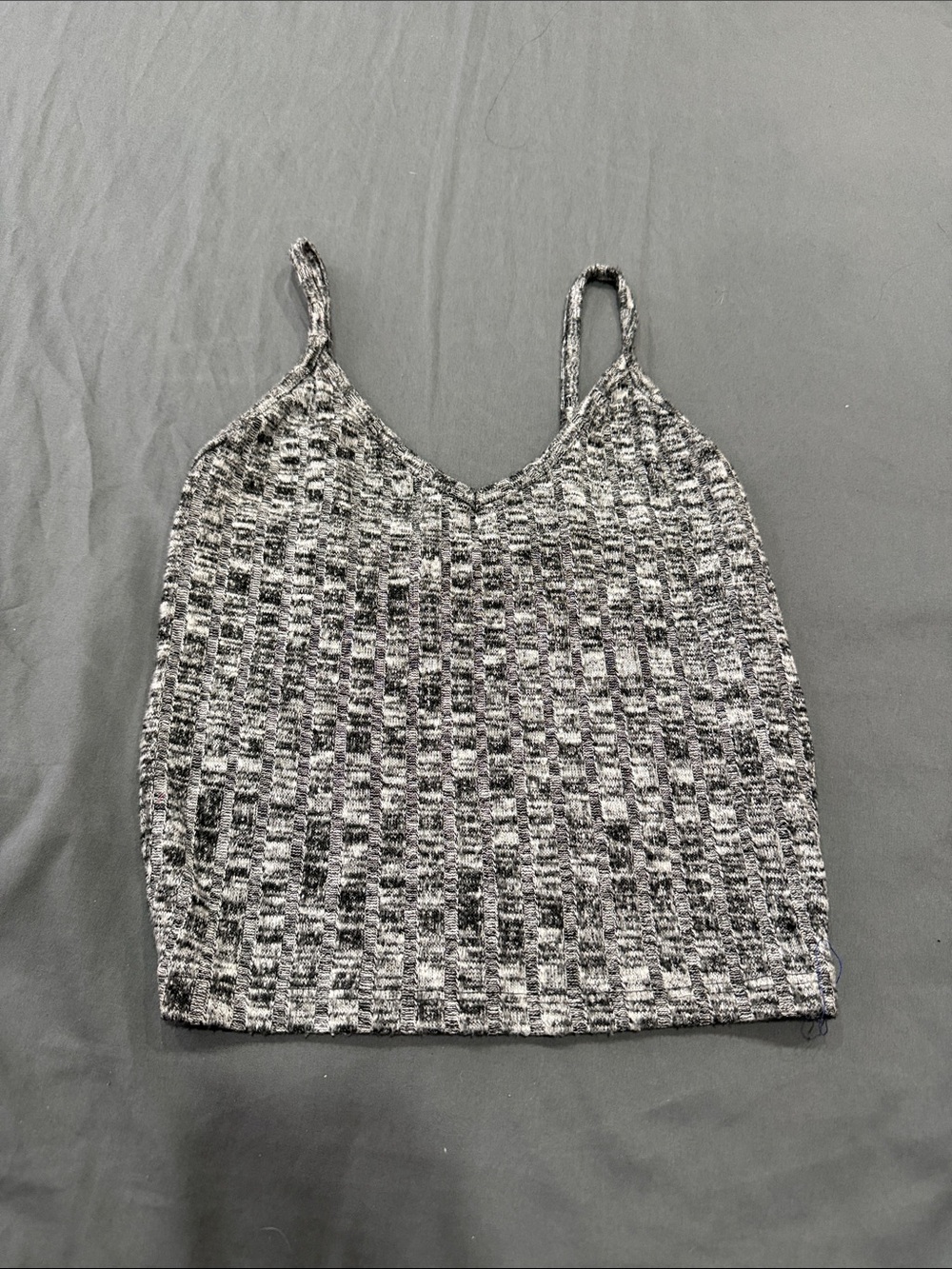 Revamped Black & White Textured Knit Cami - Picture 1 of 3